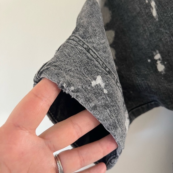 NWT Retrofete Carla Hematite Splatter Acid Wash Denim Full Zip Dress Size Large - Picture 7 of 11